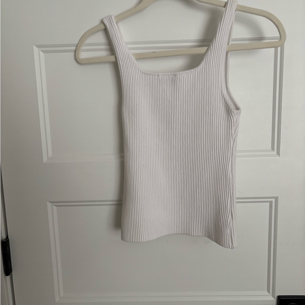 Structured Ribbed Cream Tank Top - Picture 2 of 2